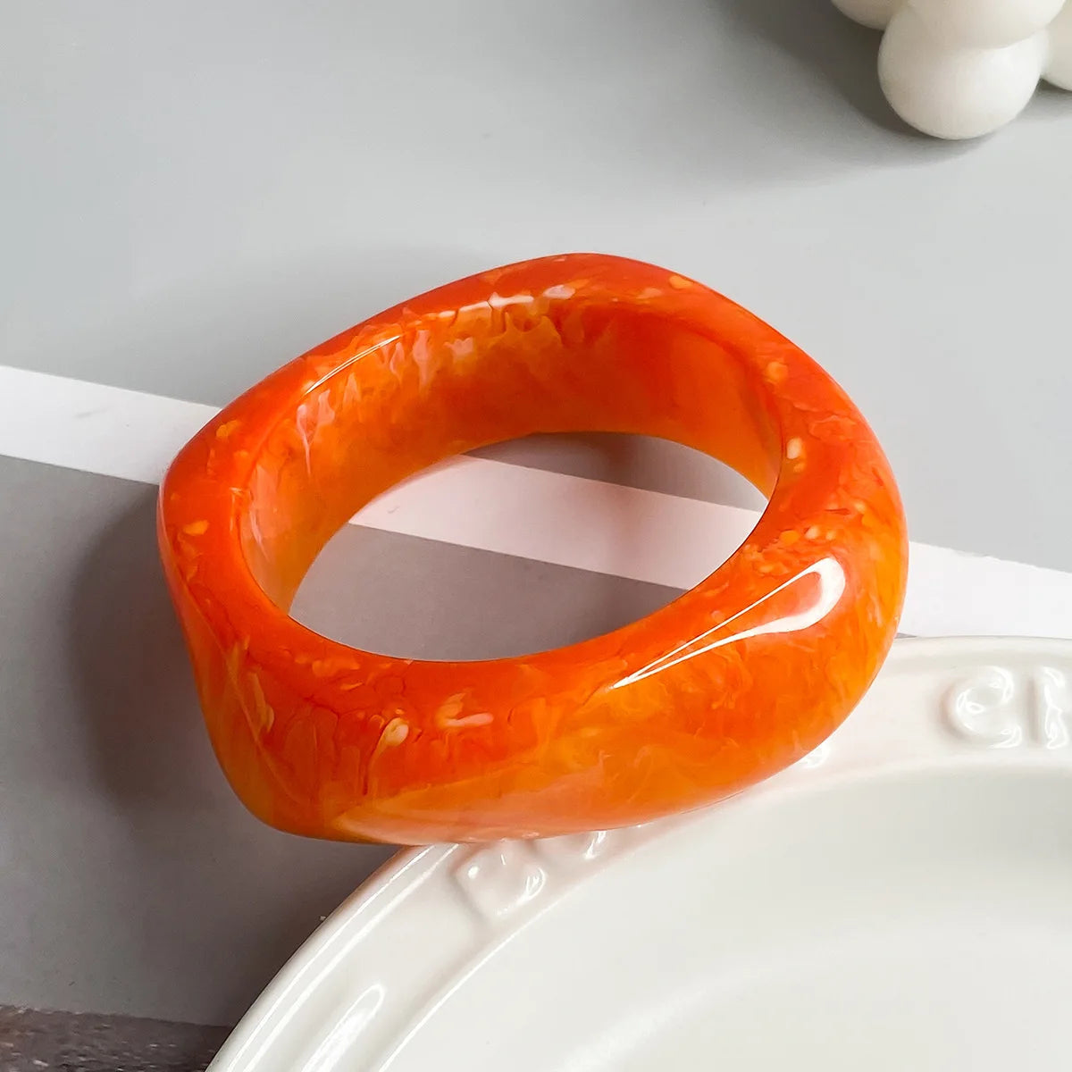 Vintage Brown Coffee Thick Resin Acrylic Bangles - Glow by Hellen African and Boho Jewelry African Home Decor Cultural Accessories