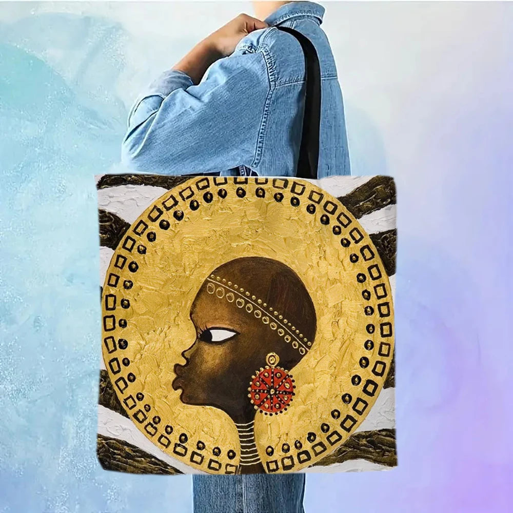 NDEBELE GEOMETRY TOTE BAG – African Woman Reusable Shopping & Beach Shoulder Bag - Glow by Hellen African and Boho Jewelry African Home Decor Cultural Accessories