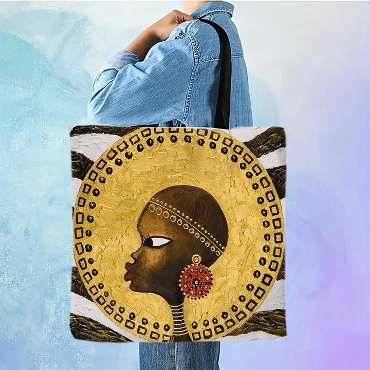 NDEBELE GEOMETRY TOTE BAG – African Woman Reusable Shopping & Beach Shoulder Bag - Glow by Hellen African and Boho Jewelry African Home Decor Cultural Accessories