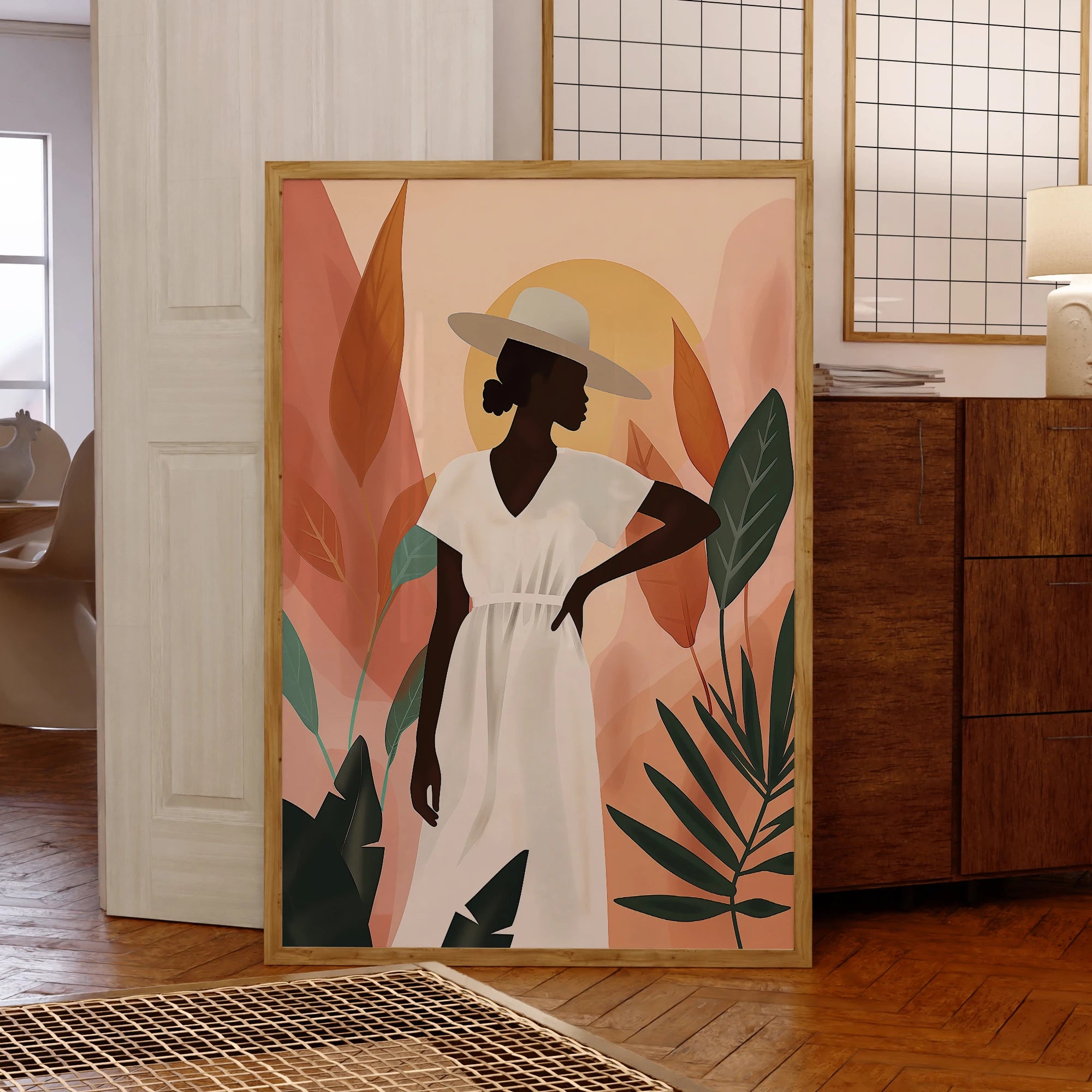 Modern Native African Woman Portrait – Elegance Meets Culture - Glow by Hellen African and Boho Jewelry African Home Decor Cultural Accessories