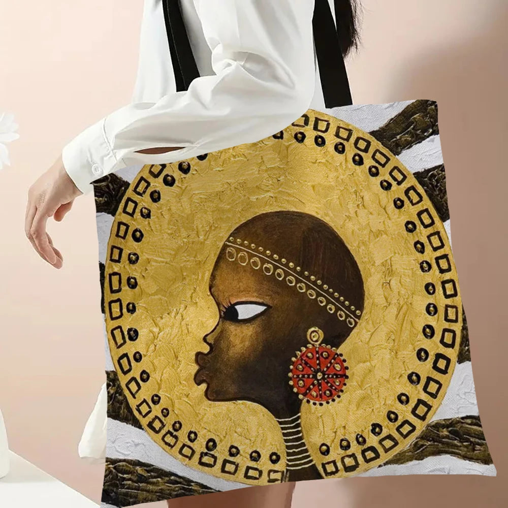 NDEBELE GEOMETRY TOTE BAG – African Woman Reusable Shopping & Beach Shoulder Bag - Glow by Hellen African and Boho Jewelry African Home Decor Cultural Accessories