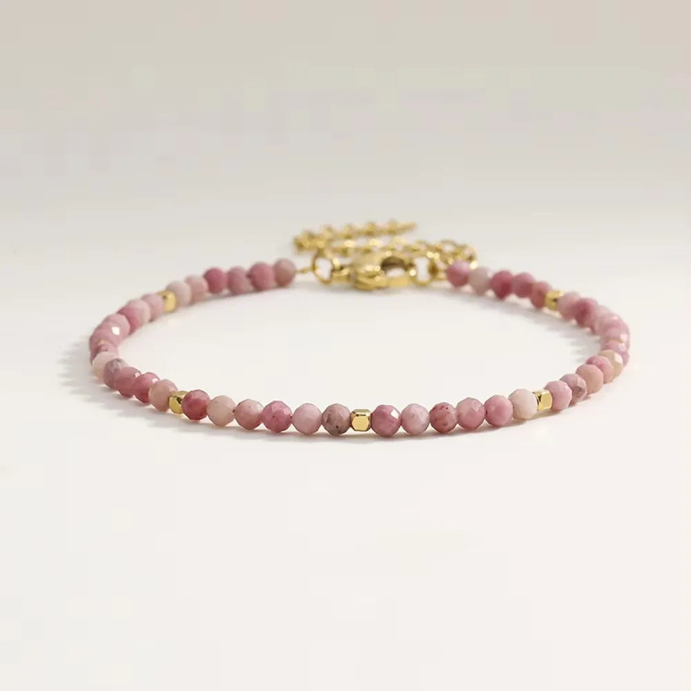 3mm Faceted African Turquoise Bracelet — 18K Gold-Plated Accent - Glow by Hellen African and Boho Jewelry African Home Decor Cultural Accessories