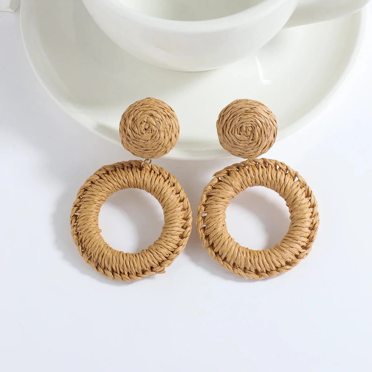 Boho Handmade Wooden & Rattan Drop Earrings - Glow by Hellen African and Boho Jewelry African Home Decor Cultural Accessories