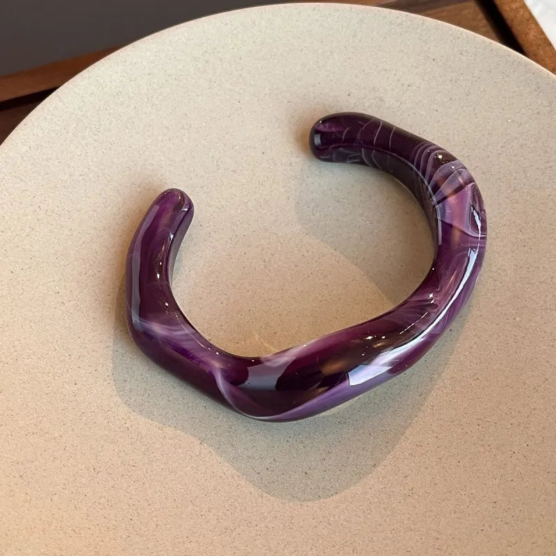Fashion Unique Irregular Acrylic Cuff Bracelet - Glow by Hellen African and Boho Jewelry African Home Decor Cultural Accessories