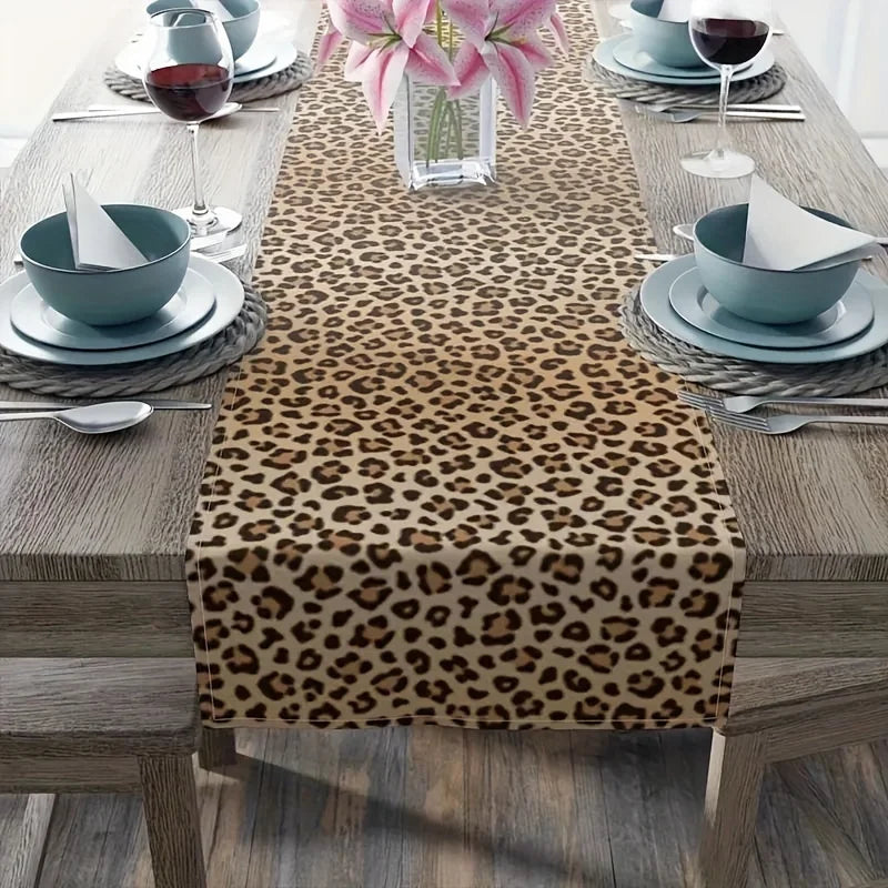 ZULU WARRIOR TABLE RUNNER – Leopard Print Table Decoration - Glow by Hellen African and Boho Jewelry African Home Decor Cultural Accessories