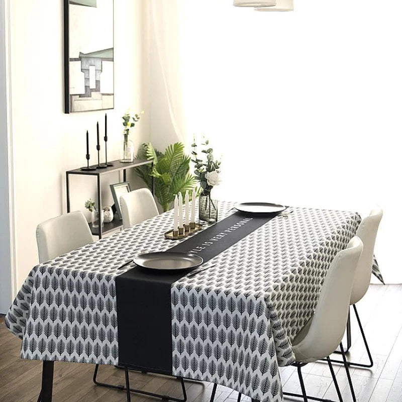 African Minimalist Geometric Tablecloth — Tribal Chic for Every Table - Glow by Hellen African and Boho Jewelry African Home Decor Cultural Accessories