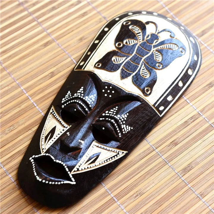 Wood Carving Handicrafts Masks Wall Creative Three-dimensional Decorative Pendants Home Decor Figurine Feng Shui