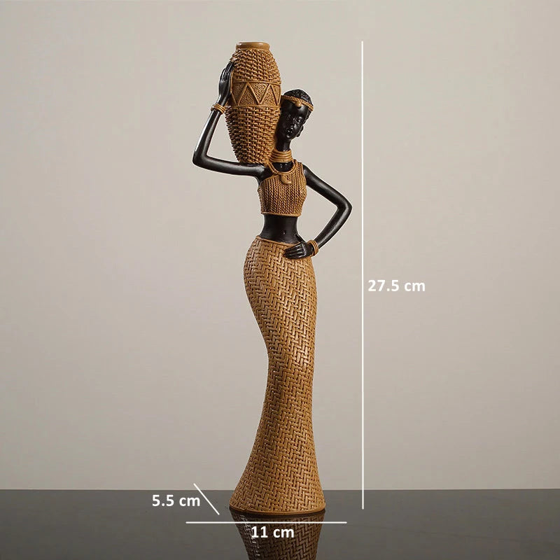 YORUBA WEAVE FIGURINE – African Tribal Woman Woven Texture Black Girls Ornament - Glow by Hellen African and Boho Jewelry African Home Decor Cultural Accessories