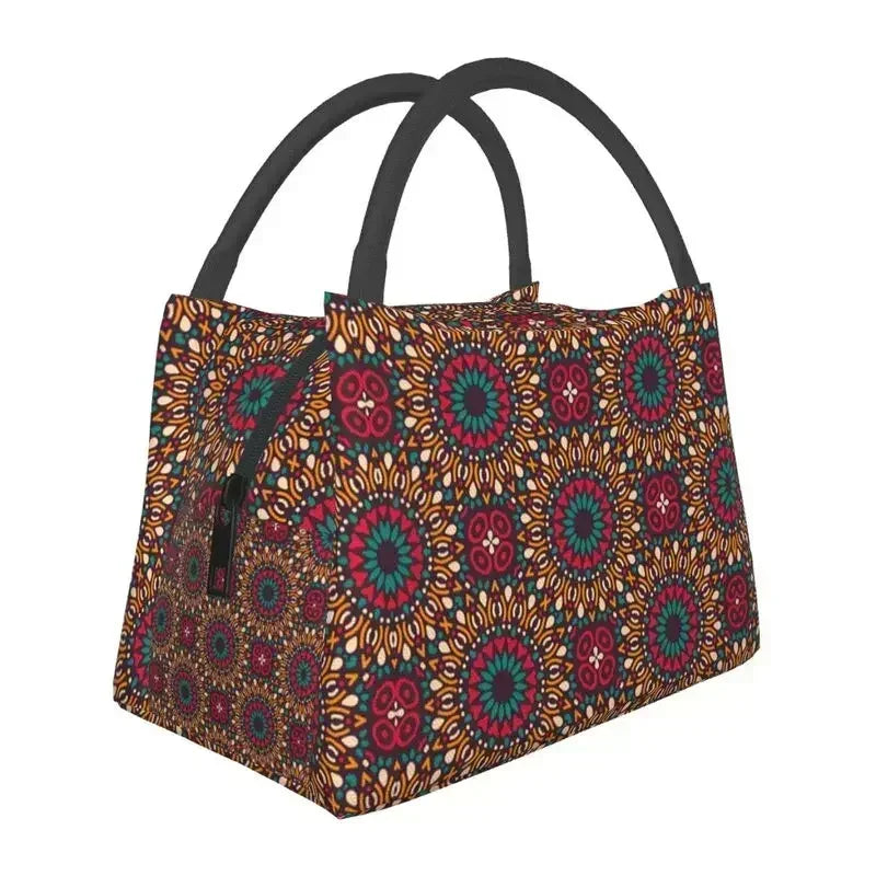 Kizomba Samakaka Ankara Print Insulated Lunch Bag - Glow by Hellen African and Boho Jewelry African Home Decor Cultural Accessories