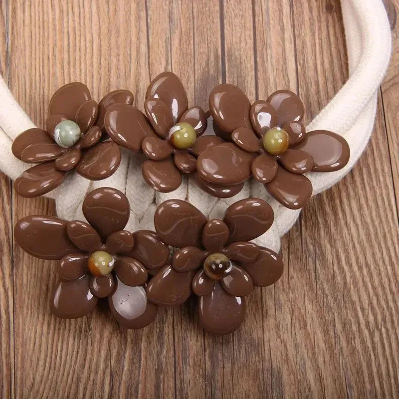 Statement Necklace with Beads & Floral Design - Glow by Hellen African and Boho Jewelry African Home Decor Cultural Accessories