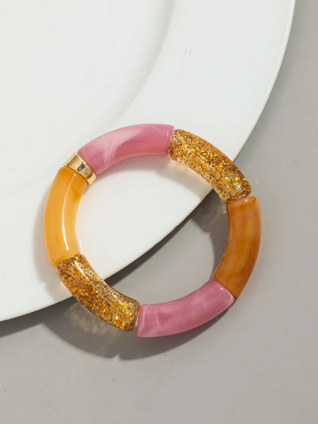 Bohemia Acrylic Design Style Chunky Bamboo Stackable Bracelet - Glow by Hellen African and Boho Jewelry African Home Decor Cultural Accessories