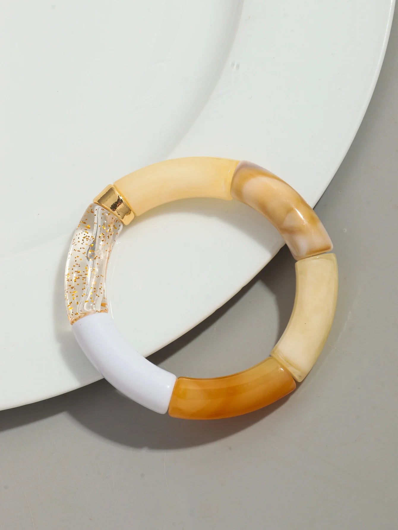 Bohemia Acrylic Design Style Chunky Bamboo Stackable Bracelet - Glow by Hellen African and Boho Jewelry African Home Decor Cultural Accessories