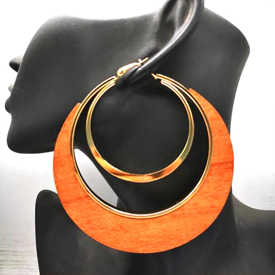 Vintage Boho Style Wooden Earrings — Timeless Natural Elegance - Glow by Hellen African and Boho Jewelry African Home Decor Cultural Accessories